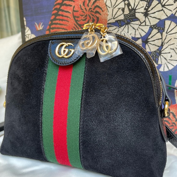 Gucci Ophidia Small black suede crossbody NEW - Picture 4 of 14